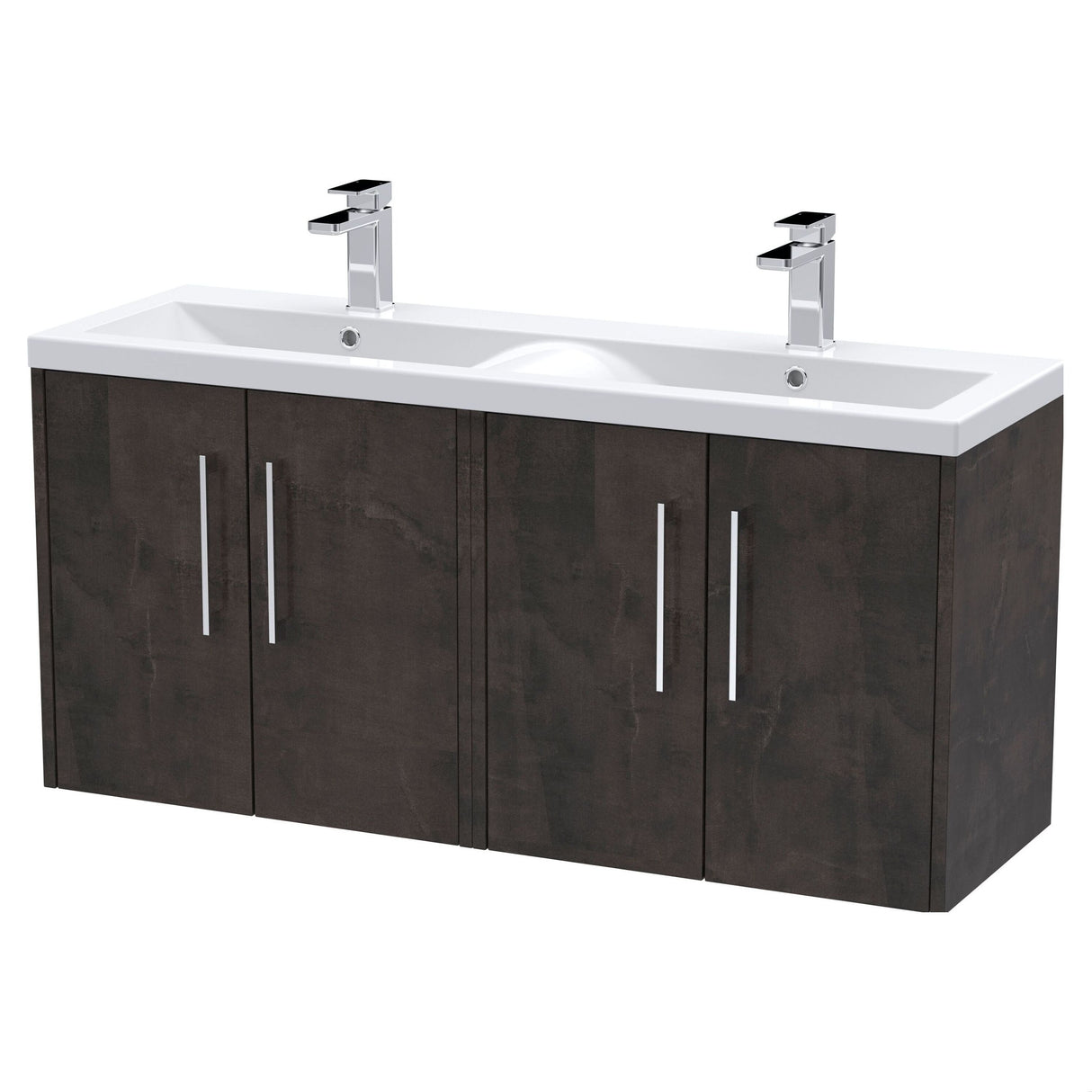 [BFPF2623F] Winshill Contemporary Wall Hung 4 Door Vanity Basin Unit with Ceramic Basin, 1200mm, Choice of Colour - Cutout
