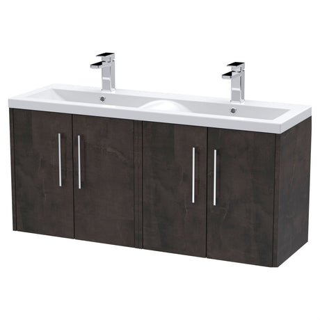 [BFPF2623F] Winshill Contemporary Wall Hung 4 Door Vanity Basin Unit with Ceramic Basin, 1200mm, Choice of Colour - Cutout
