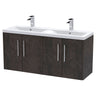[BFPF2623F] Winshill Contemporary Wall Hung 4 Door Vanity Basin Unit with Ceramic Basin, 1200mm, Choice of Colour - Cutout