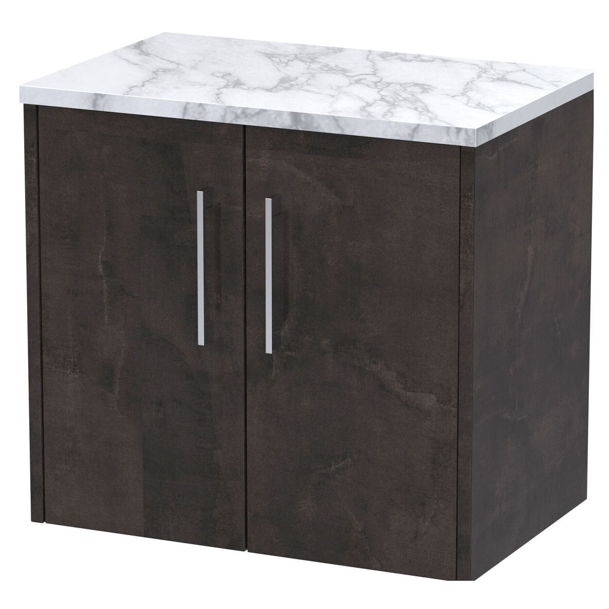 [BFPF2623LCM] Winshill Contemporary 2 Door Wall Hung Vanity Unit with Carrera Marble Laminate Worktop - Choice of Colour - Cutout