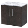 [BFPF2623LCM] Winshill Contemporary 2 Door Wall Hung Vanity Unit with Carrera Marble Laminate Worktop - Choice of Colour - Cutout