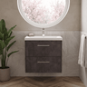 [BFPF2624A] Winshill Contemporary 2 Drawer Wall Hung Vanity Unit with Mid-Edge Basin - Choice of Size and Colour - Silo