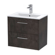 [BFPF2624B] Winshill Contemporary 2 Drawer Wall Hung Vanity Unit with Minimalist Basin, Metallic Slate, 600mm - Cutout