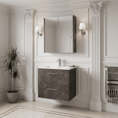 [BFPF2624B] Winshill Contemporary 2 Drawer Wall Hung Vanity Unit with Minimalist Basin, Choice of Size and Colour