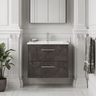 [BFPF2624B] Winshill Contemporary 2 Drawer Wall Hung Vanity Unit with Minimalist Basin, Choice of Size and Colour - Silo