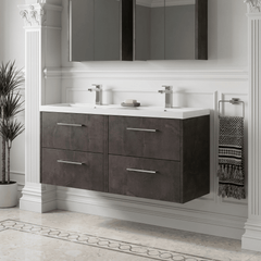 [BFPF2624C] Winshill Contemporary 4 Drawer 1200mm Wall Hung Vanity Unit with Double Basin - Choice of Colour