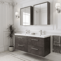 [BFPF2624C] Winshill Contemporary 4 Drawer 1200mm Wall Hung Vanity Unit with Double Basin - Choice of Colour