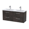 [BFPF2624F] Winshill Contemporary 4 Drawer Wall Hung Vanity Unit with Double Basin, Metallic Slate, 1200mm - Cutout