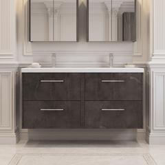 [BFPF2624F] Winshill Contemporary 4 Drawer Wall Hung Vanity Unit with Double Basin, 1200mm, Choice of Colour - Silo