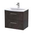 [BFPF2624G] Winshill Contemporary 2 Drawer Wall Hung Vanity Unit with Curved Basin, Metallic Slate, 600mm - Cutout