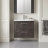 [BFPF2624G] Winshill Contemporary 2 Drawer Wall Hung Vanity Unit with Curved Basin, Choice of Colour - Silo