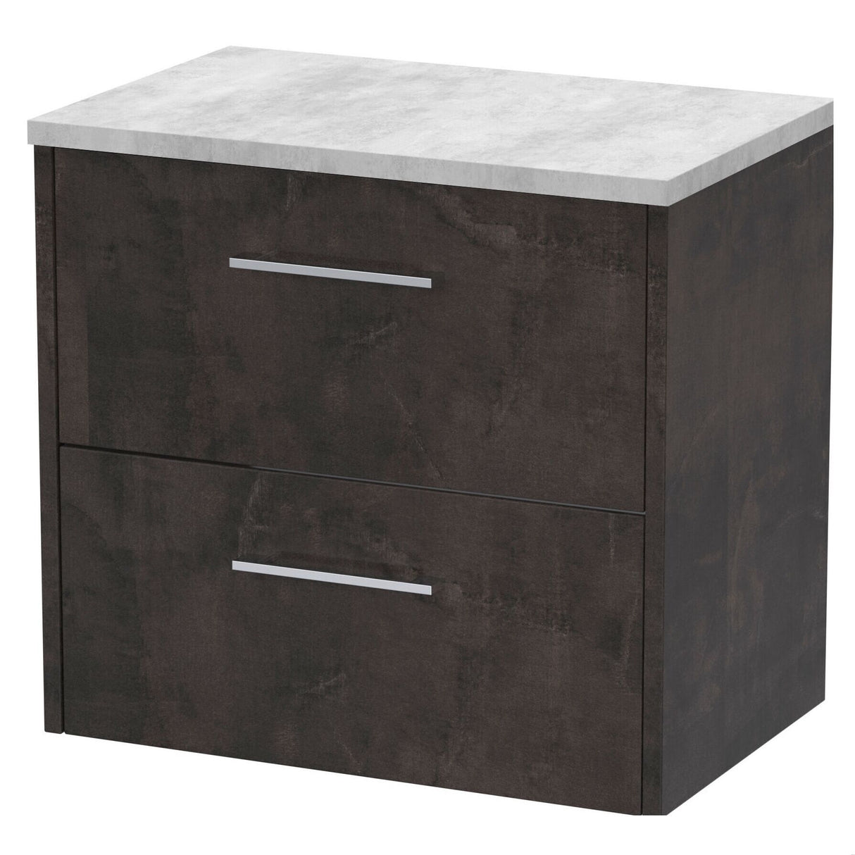 [BFPF2624LBG] Winshill Contemporary 2 Drawer Wall Hung Vanity Unit with Laminate Worktop - Choice of Size and Colour - Cutout