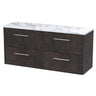 [BFPF2624LCM2] Winshill Contemporary 4 Drawer Wall Hung Vanity Unit with Carrera Marble Laminate Worktop - Choice of Colour - Cutout