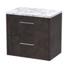 [BFPF2624LCM] Winshill Contemporary 2 Drawer Wall Hung Vanity Unit with Carrera Marble Laminate Worktop - Choice of Colour - Cutout