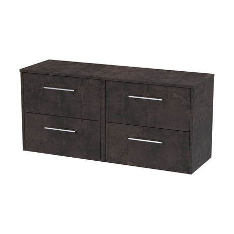 [BFPF2624W2] Winshill Contemporary 4 Drawer 1200mm Wall Hung Vanity Unit with Worktop - Choice of Colour - Cutout