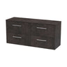 [BFPF2624W2] Winshill Contemporary 4 Drawer 1200mm Wall Hung Vanity Unit with Worktop - Choice of Colour - Cutout