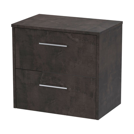 [BFPF2624W] Winshill Contemporary 2 Drawer Wall Hung Vanity Unit with Worktop - Choice of Size and Colour - Cutout