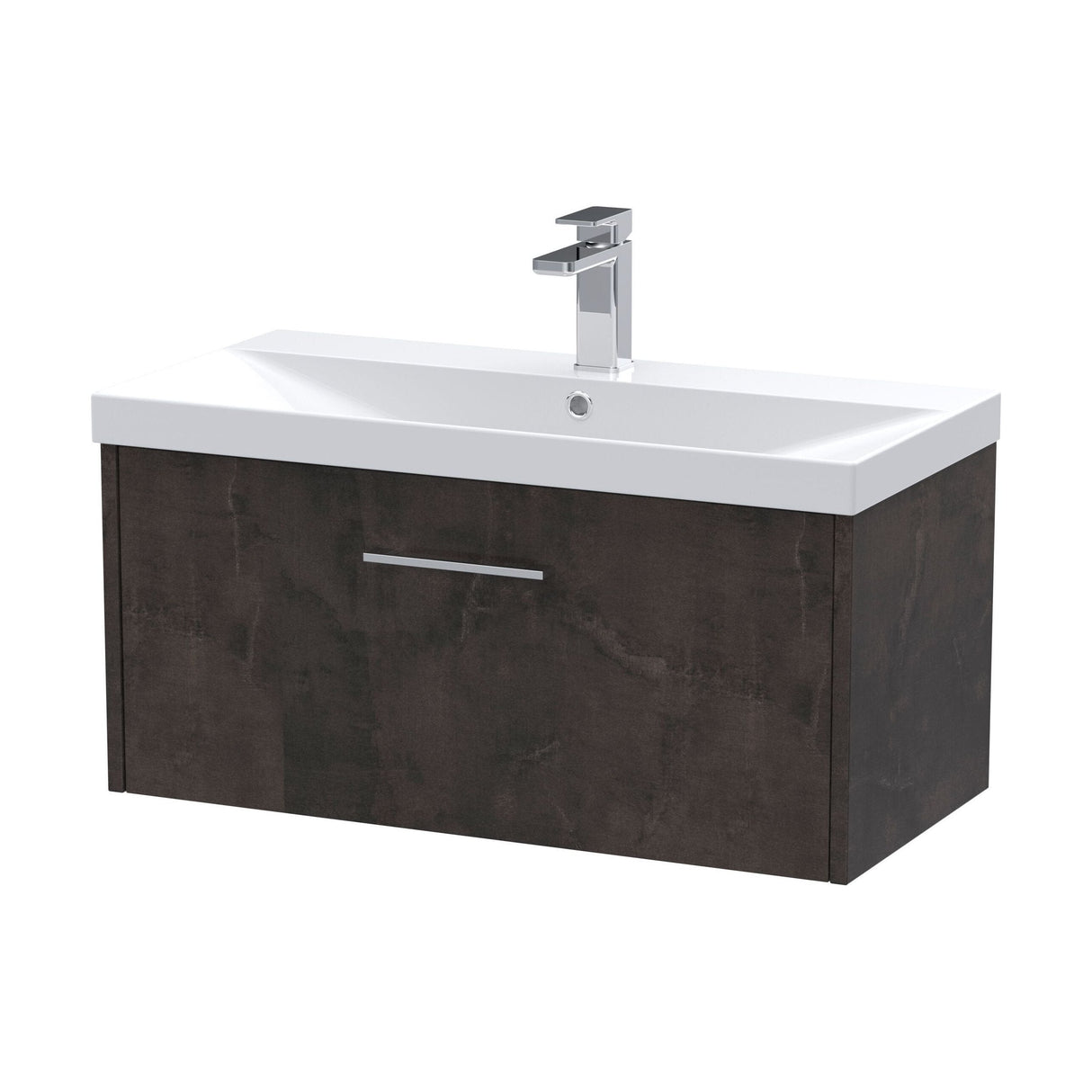 [BFPF2625D] Winshill Contemporary 1 Drawer Wall Hung Vanity Unit with Thin Edge Basin - Choice of Size and Colour - Cutout