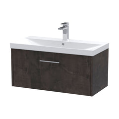 [BFPF2625D] Winshill Contemporary 1 Drawer Wall Hung Vanity Unit with Thin Edge Basin - Choice of Size and Colour - Cutout