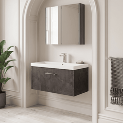 [BFPF2625D] Winshill Contemporary 1 Drawer Wall Hung Vanity Unit with Thin Edge Basin - Choice of Size and Colour