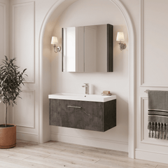 [BFPF2625D] Winshill Contemporary 1 Drawer Wall Hung Vanity Unit with Thin Edge Basin - Choice of Size and Colour