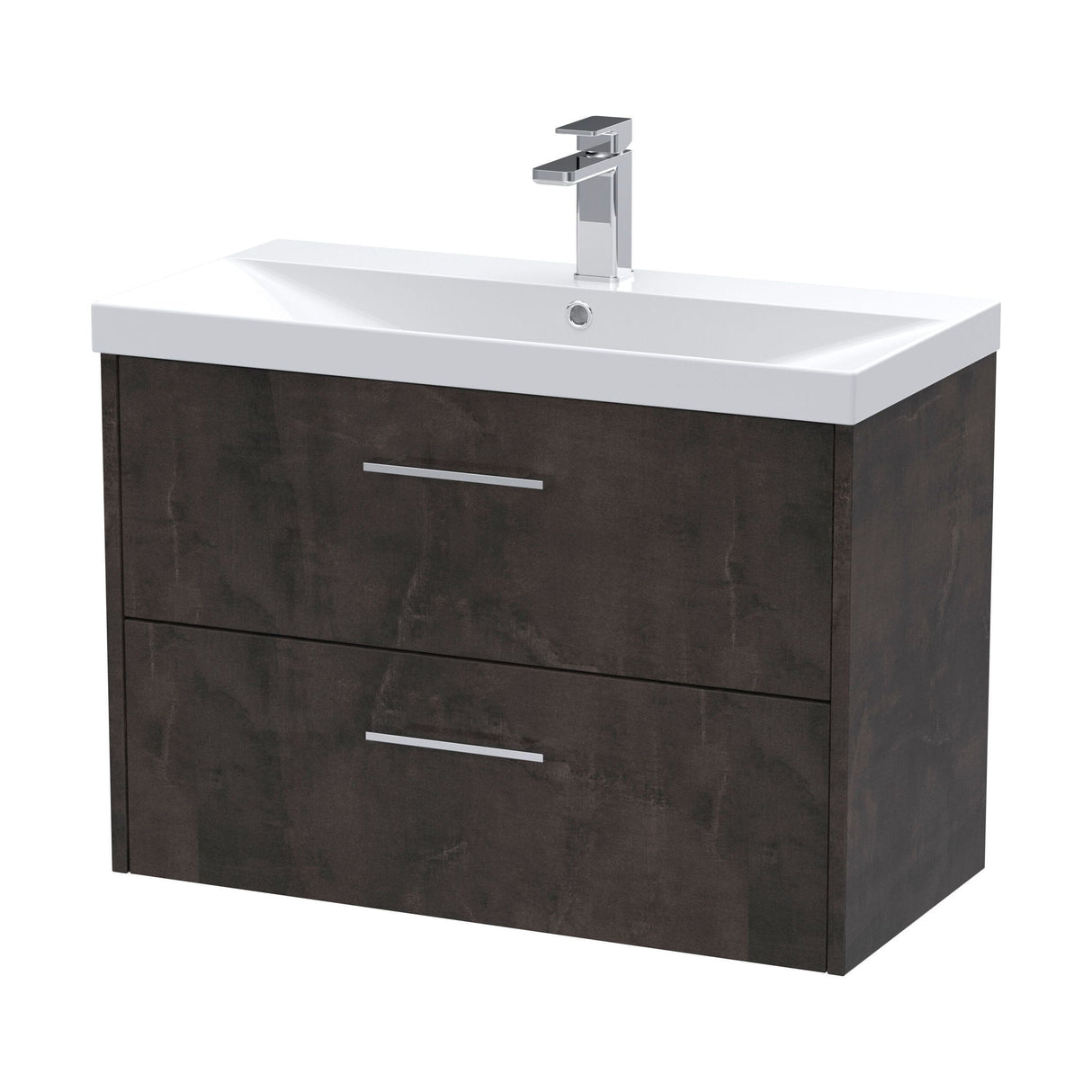 [BFPF2626D] Winshill Contemporary 2 Drawer Wall Hung Vanity Unit with Thin Edge Basin - Choice of Size and Colour - Cutout