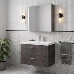 [BFPF2626D] Winshill Contemporary 2 Drawer Wall Hung Vanity Unit with Thin Edge Basin - Choice of Size and Colour
