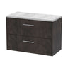 [BFPF2626LBG] Winshill Contemporary 2 Drawer Wall Hung Vanity Unit with Laminate Worktop - Choice of Size and Colour - Cutout