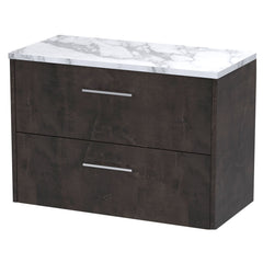 [BFPF2626LCM] Winshill Contemporary 2 Drawer Wall Hung Vanity Unit with Laminate Worktop, 800mm, Choice of Colour - Cutout