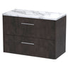 [BFPF2626LCM] Winshill Contemporary 2 Drawer Wall Hung Vanity Unit with Laminate Worktop, 800mm, Choice of Colour - Cutout