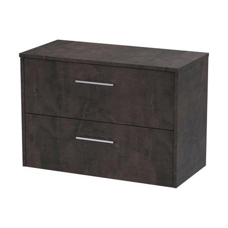 [BFPF2626W] Winshill Contemporary 2 Drawer Wall Hung Vanity Unit with Worktop - Choice of Size and Colour - Cutout