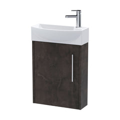 [BFPF2661L] Winshill Contemporary 1 Door Wall Hung Cloakroom Vanity Unit with Basin - Choice of Orientation and Colour - Cutout