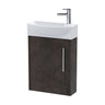 [BFPF2661L] Winshill Contemporary 1 Door Wall Hung Cloakroom Vanity Unit with Basin - Choice of Orientation and Colour - Cutout
