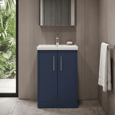 [BFPF2901A] Winshill Contemporary 2 Door Floor Standing Vanity Basin Unit with Mid-Edge Basin, Choice of Size and Colour - Silo