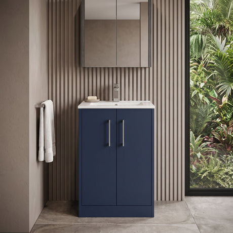 [BFPF2901B] Winshill Contemporary 2 Door Floor Standing Vanity Unit with Minimalist Basin - Choice of Size and Colour - Silo