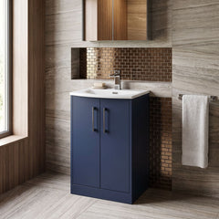 [BFPF2901G] Winshill Contemporary 2 Door Floor Standing Vanity Unit with Curved Basin - Choice of Size and Colour