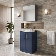 [BFPF2901G] Winshill Contemporary 2 Door Floor Standing Vanity Unit with Curved Basin - Choice of Size and Colour