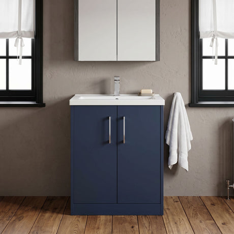 [BFPF2903A] Winshill Contemporary 2 Door Floor Standing Vanity Basin Unit with Mid-Edge Basin, Choice of Size and Colour - Silo
