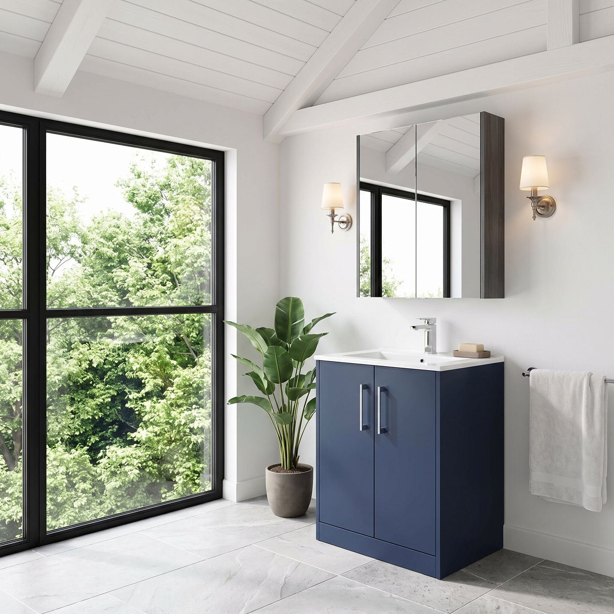 [BFPF2903B] Winshill Contemporary 2 Door Floor Standing Vanity Unit with Minimalist Basin - Choice of Size and Colour