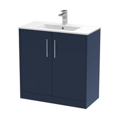 [BFPF2905B] Winshill Contemporary 2 Door Floor Standing Vanity Unit with Minimalist Basin - Choice of Size and Colour - Cutout