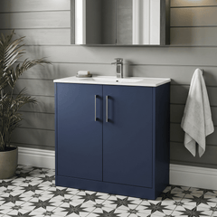[BFPF2905B] Winshill Contemporary 2 Door Floor Standing Vanity Unit with Minimalist Basin - Choice of Size and Colour