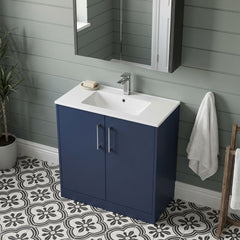 [BFPF2905B] Winshill Contemporary 2 Door Floor Standing Vanity Unit with Minimalist Basin - Choice of Size and Colour