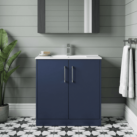 [BFPF2905B] Winshill Contemporary 2 Door Floor Standing Vanity Unit with Minimalist Basin - Choice of Size and Colour - Silo