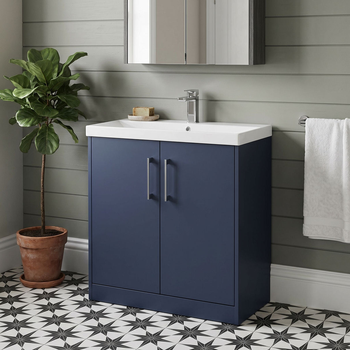 [BFPF2905D] Winshill Contemporary 2 Door Floor Standing Vanity Unit with Thin Edge Basin - Choice of Size and Colour