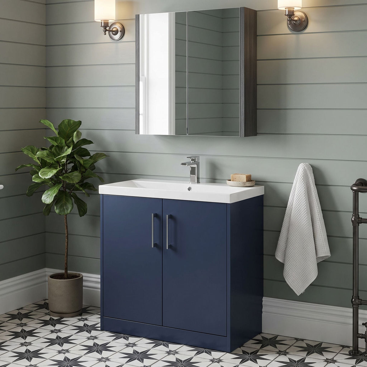 [BFPF2905D] Winshill Contemporary 2 Door Floor Standing Vanity Unit with Thin Edge Basin - Choice of Size and Colour