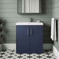 [BFPF2905D] Winshill Contemporary 2 Door Floor Standing Vanity Unit with Thin Edge Basin - Choice of Size and Colour - Silo