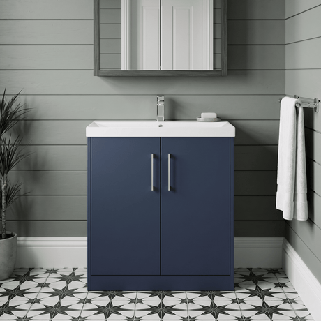 [BFPF2905D] Winshill Contemporary 2 Door Floor Standing Vanity Unit with Thin Edge Basin - Choice of Size and Colour - Silo