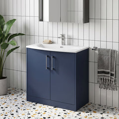 [BFPF2905G] Winshill Contemporary 2 Door Floor Standing Vanity Unit with Curved Basin - Choice of Size and Colour