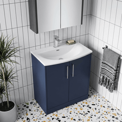 [BFPF2905G] Winshill Contemporary 2 Door Floor Standing Vanity Unit with Curved Basin - Choice of Size and Colour