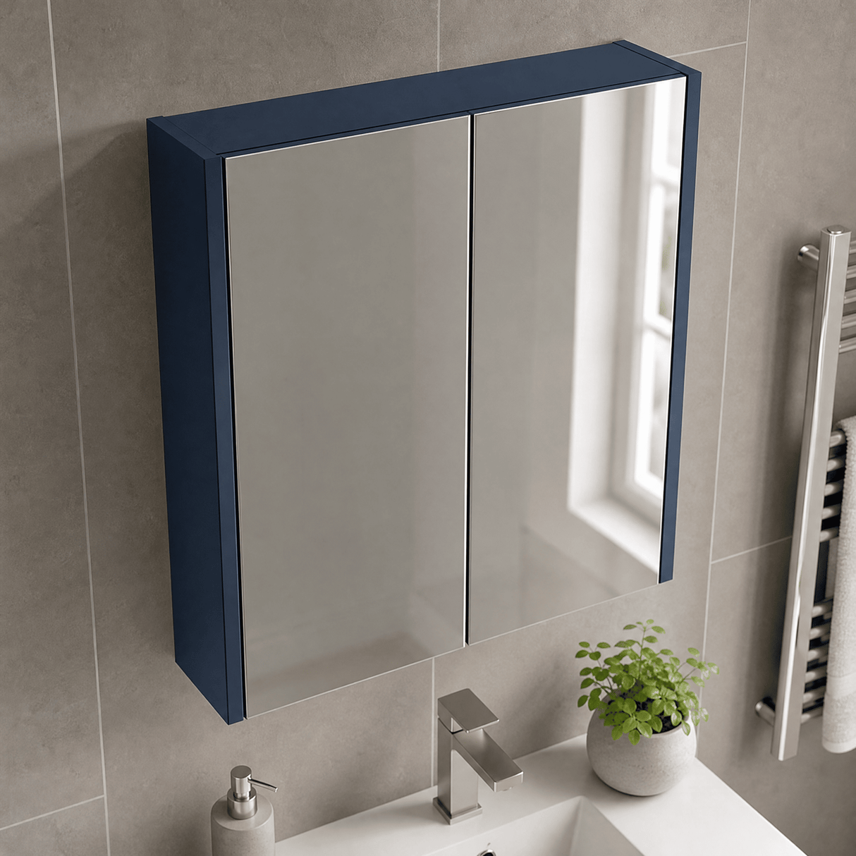 [BFPF2917] Winshill Wall Hung Mirror Cabinet Unit, 600mm, Choice of Colour